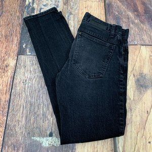H&M Denim Black Jeans Skinny Low Waist Size 27 Waist 30 Inseam Button Fly